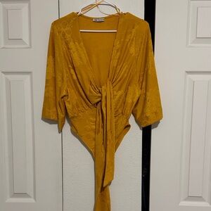 Zara Golden Wrap Bodysuit